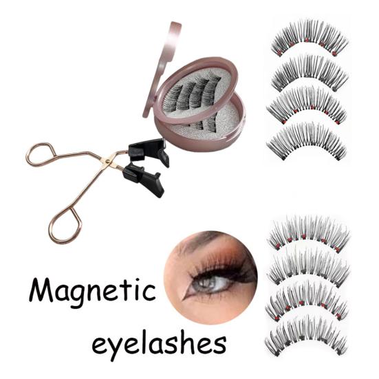1 Set Magnetic Eyelashes with Tweezer Natural Looking Magnetic Fake Lashes with Applicator Tool Women Girls Eye Makeup Tools