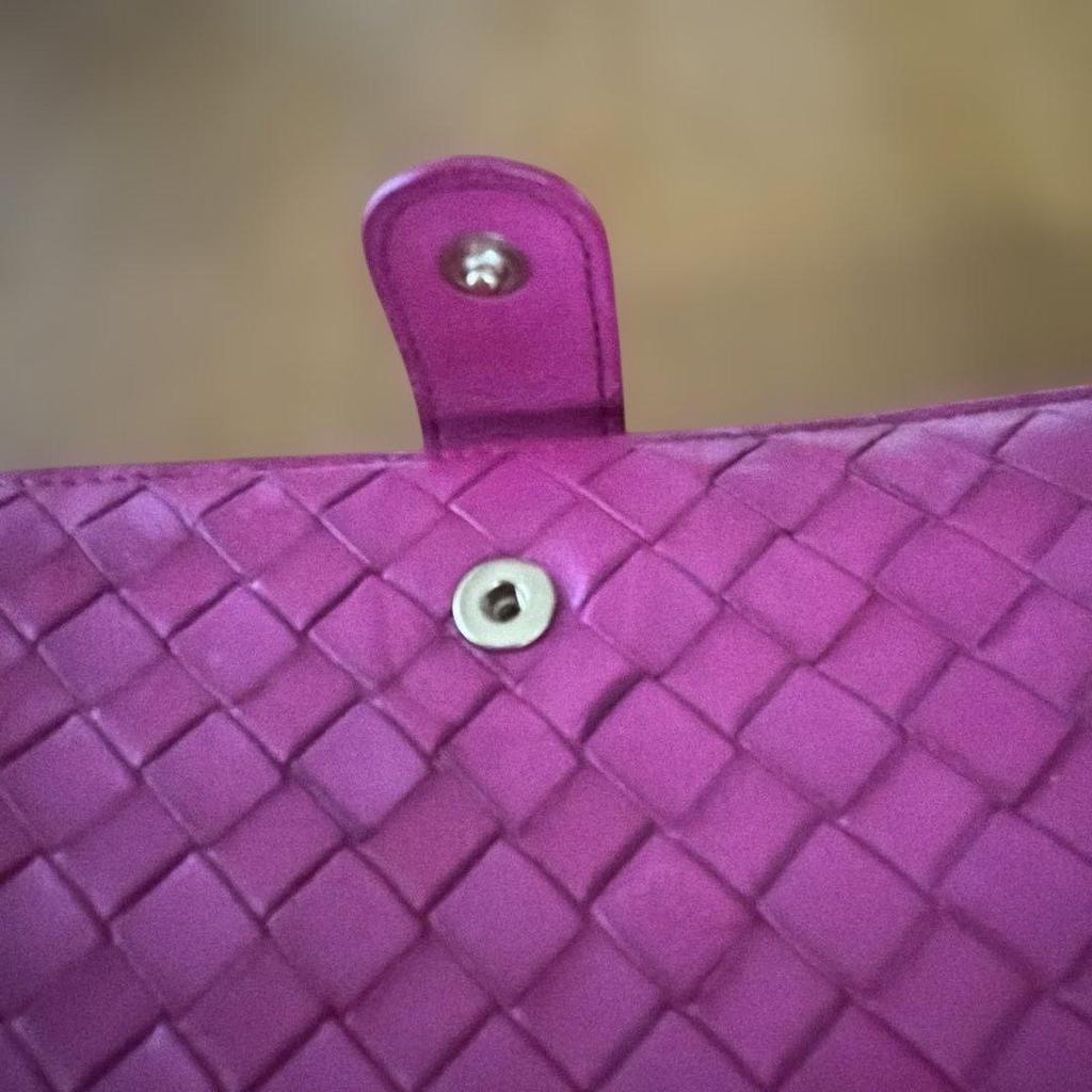 Used Bottega Veneta long wallet pink