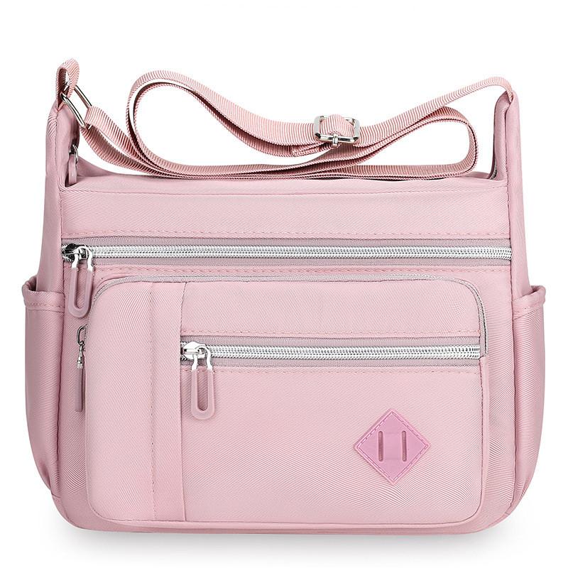 Ladies Nylon Messenger Bag With Contrast Color Design For Casual Outings