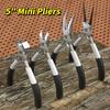 Mini Pliers Diagonal Pliers Round Bent Needle Nose Cutter Handcraft Beading Insulated Plier For DIY Small Jewelry Pliers Tools