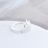 Korean 925 Sterling Silver Flower Adjustable Rings for Women Wedding Trendy Jewelry Anillos Jz156