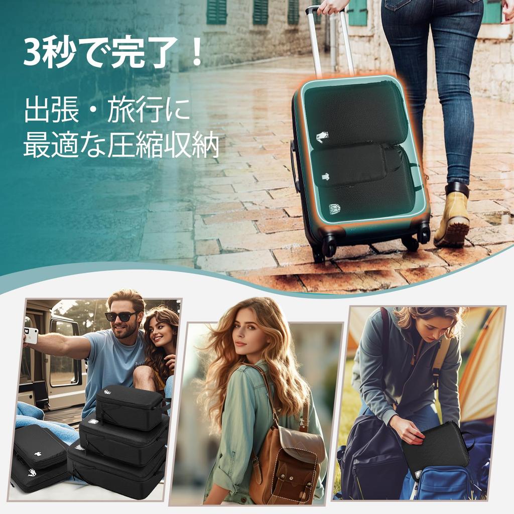 Samfolk Travel Compression Compression Packing Clothes Business Large Small Item Travel Underwear Drawstring Space Saver Bags, 8-Piece Set, Pouches,