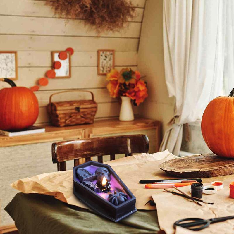 1PC Soybean Wax Blend Horror Gifts Aromatherapy Candles Party Black Table Decoration Skull Candle Halloween 3 Styles