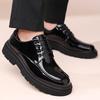 Лакированная кожа мужская обувь Классический и минималистичный дизайн стили Досуг офис и работа бизнес Большой размер Обувь на толстой подошве