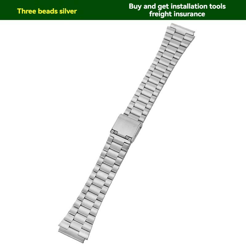 Для Casio CASIO серии A168W модифицированный металлический корпус и ремешок из нержавеющей стали, аксессуары, маленький золотой самородок, серебряный блок