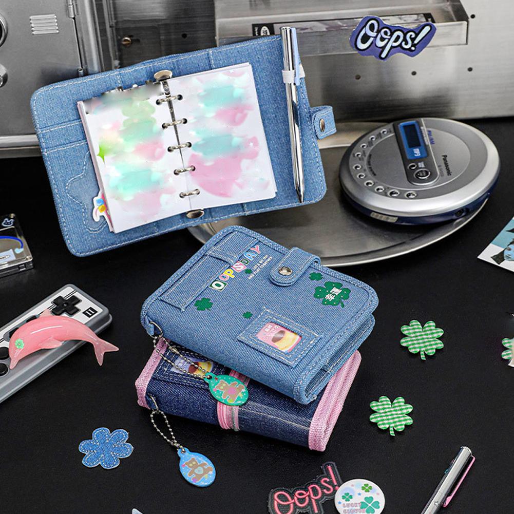 Ретро Джинсовая Обложка Блокнот M5 Ежедневник 2025 Сделай Сам Каваий Скрапбук На Кольцах Мини Тревел-планер Для Школьного Блокнота