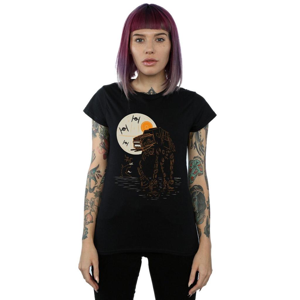 Star Wars Womens/Ladies Halloween AT AT Cotton T-Shirt