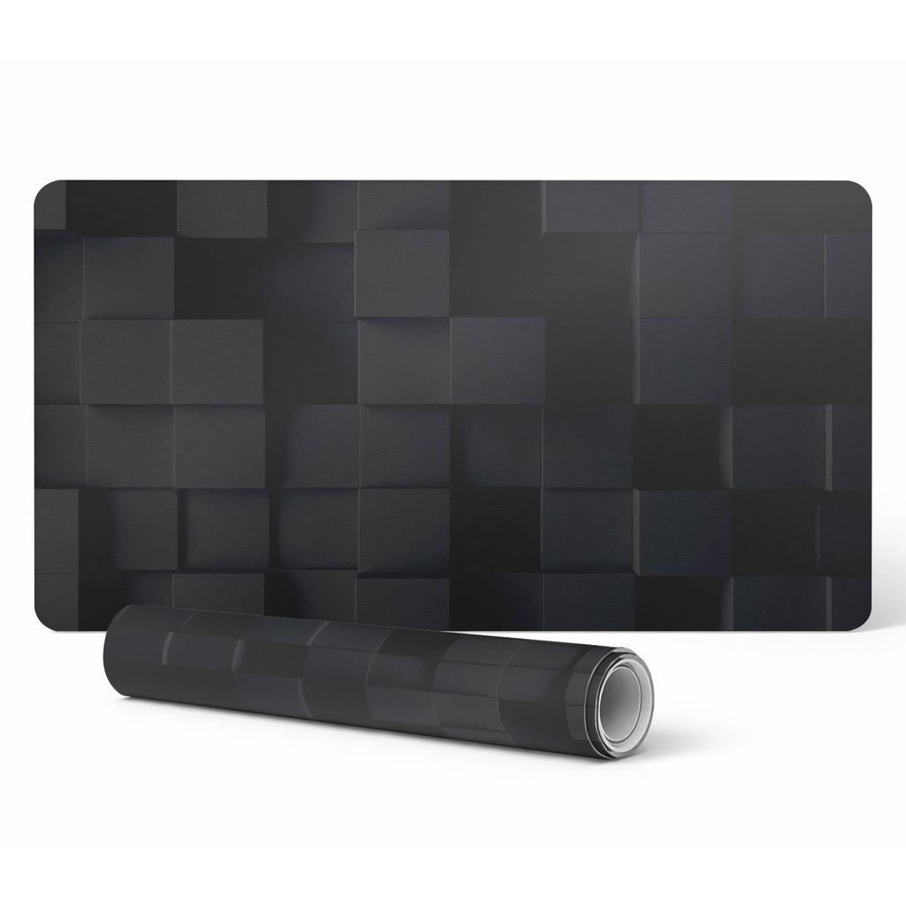 Vinyl Desk Mat with Printed Three-Dimensional Cubes 100x50 cm