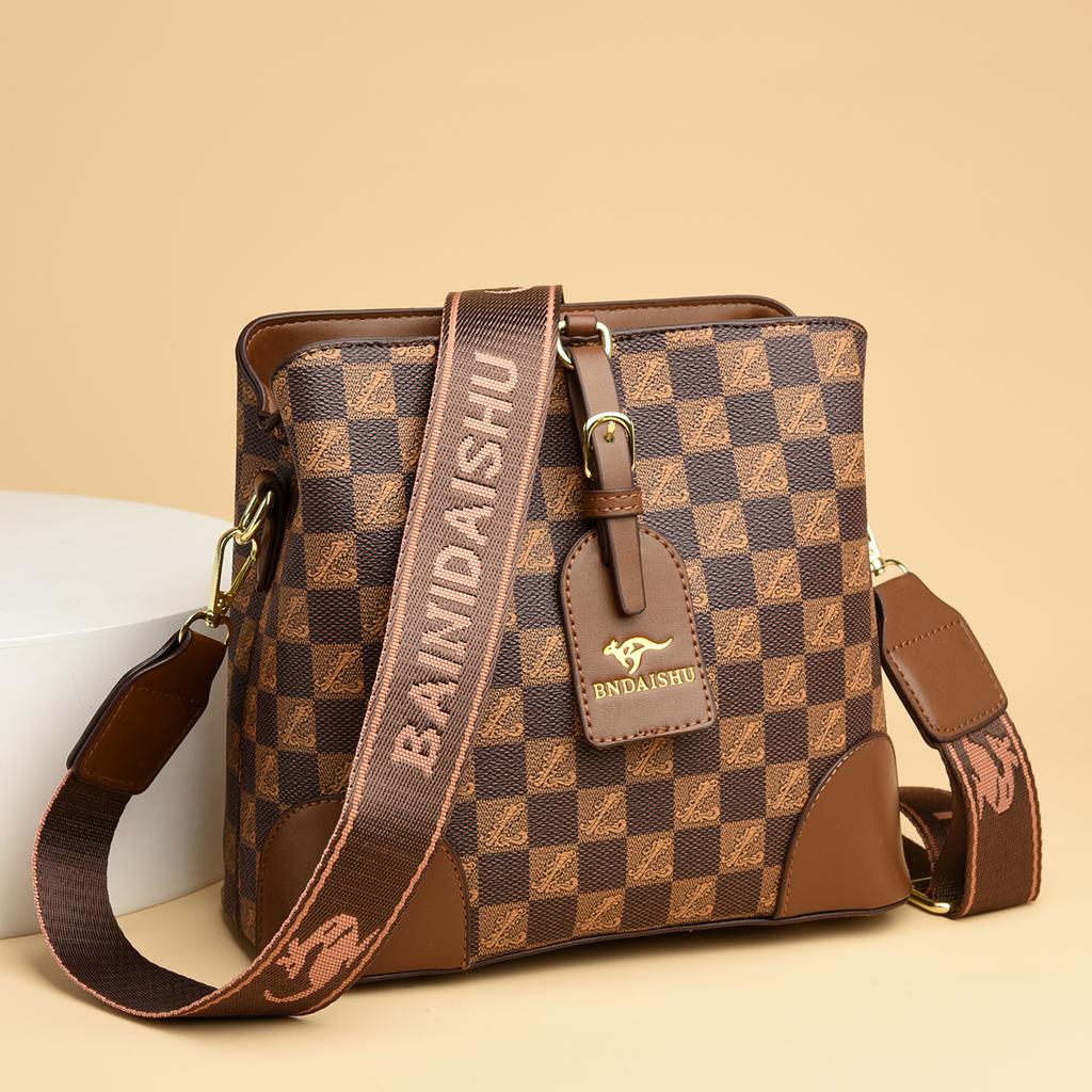 Винтажная сумка через плечо для женщин, легкая, из искусственной кожи с буквенным принтом, с несколькими отделениями, застежкой-молнией для ежедневных поездок на работу