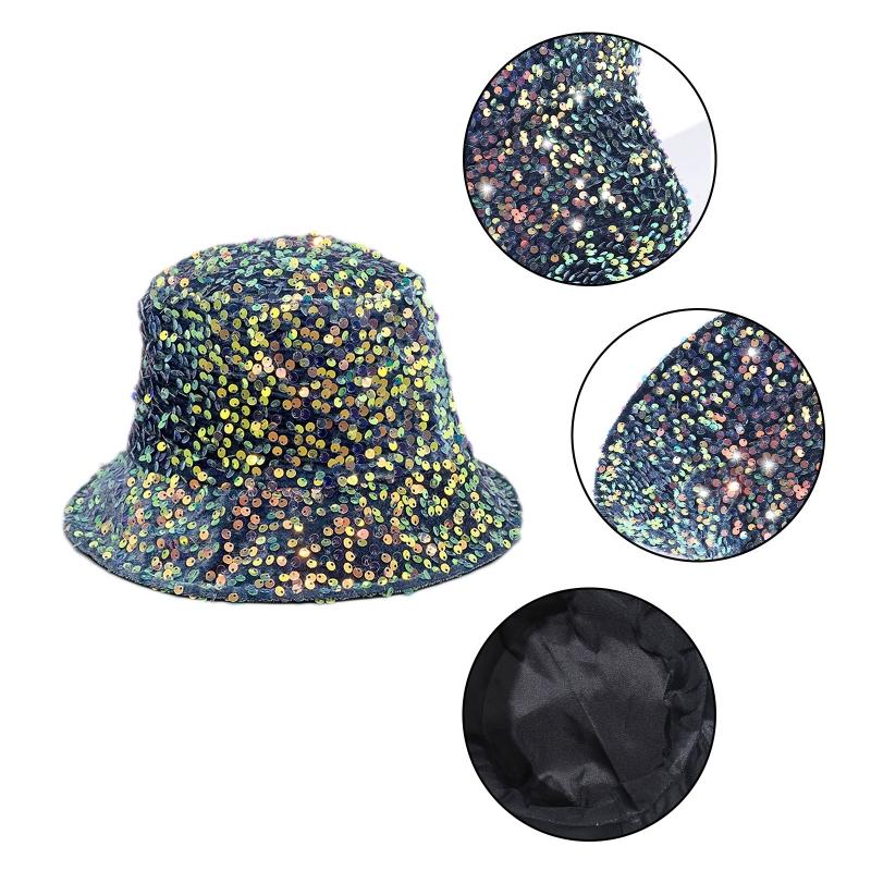 Для шляпы-ведра с пайетками Dazzle Color, многоцветной, подходящей ко всему, шляпы-ведра с широкими полями, крутой летней дышащей рыбацкой кепки, унисекс