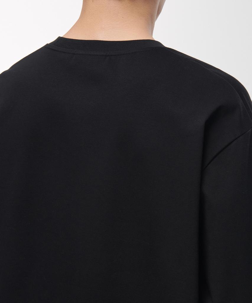 MUSINSA STANDARD Silket Relaxed Crew Neck Long Sleeve T-Shirt [Black]