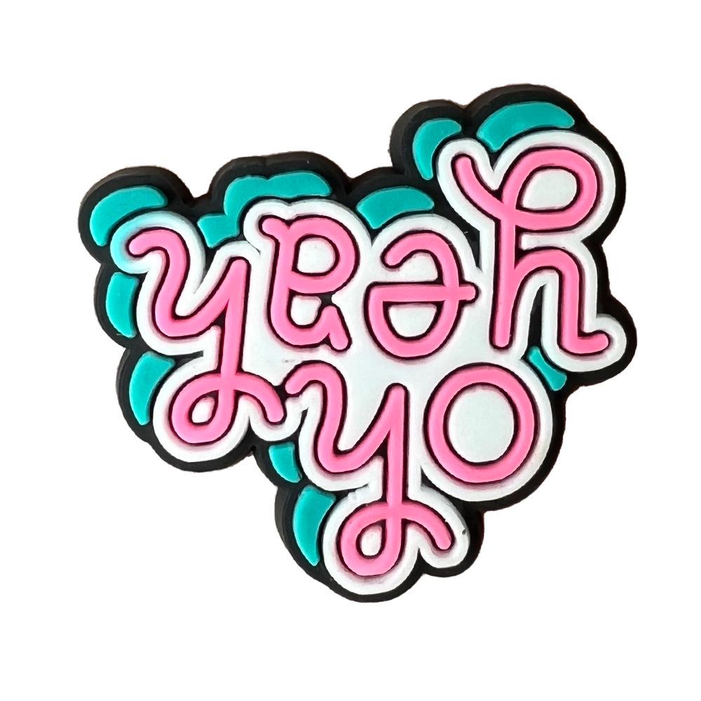 Серия фраз с буквами Мультяшные украшения для обуви-сабо: Милые ПВХ цветы и пряжки