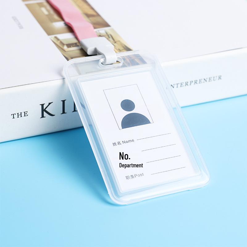 Двусторонний прозрачный держатель для ID-карты с ремешком для студенческих билетов и проездных