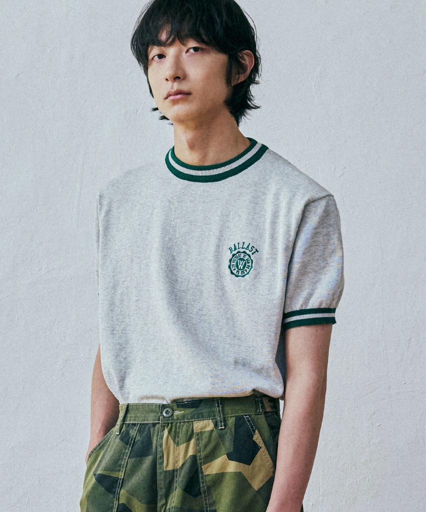 KND Ballast Athletic Ringer Tee Knit Melange Gray