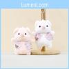Charming White And Pink Plush Pig Keychain Soft Stuffed Toy Collectible Accessory