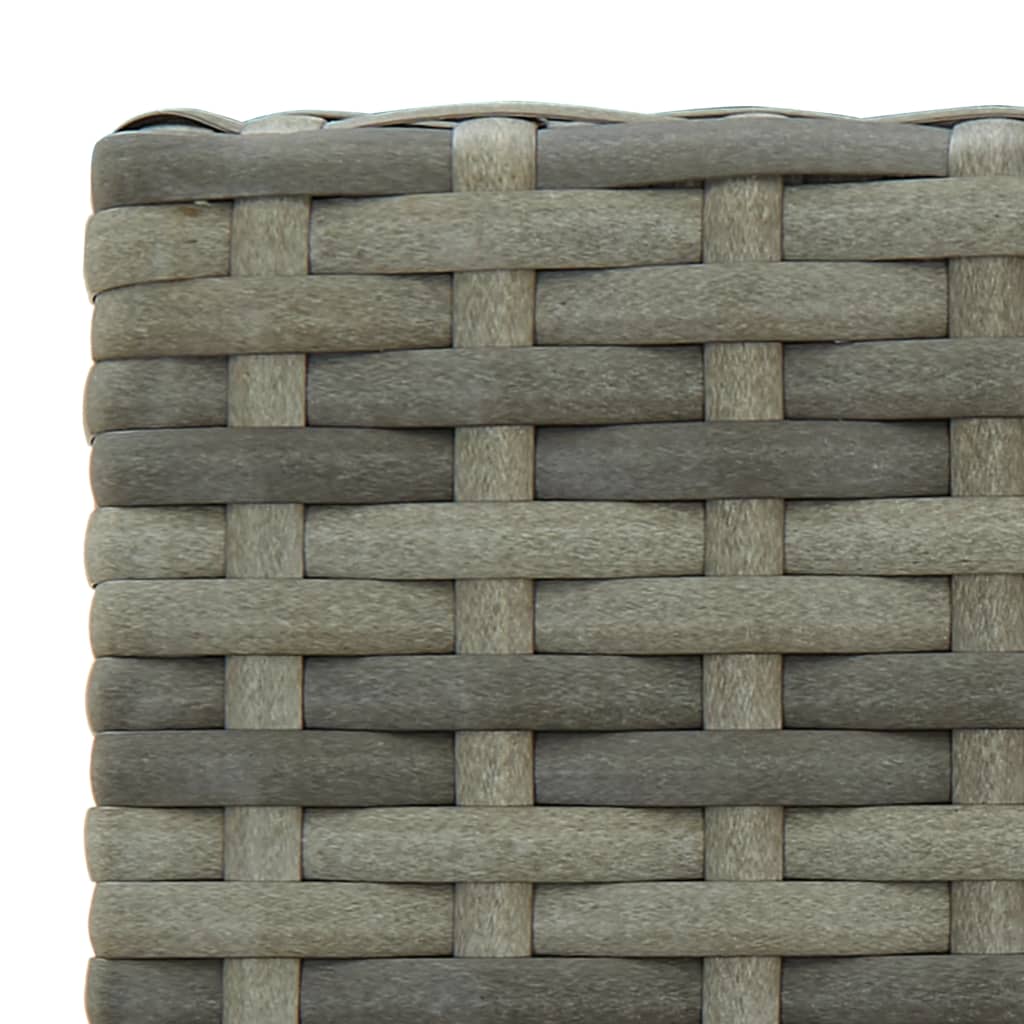 5 Piece Garden Bar Set with Armrests Grey Poly Rattan