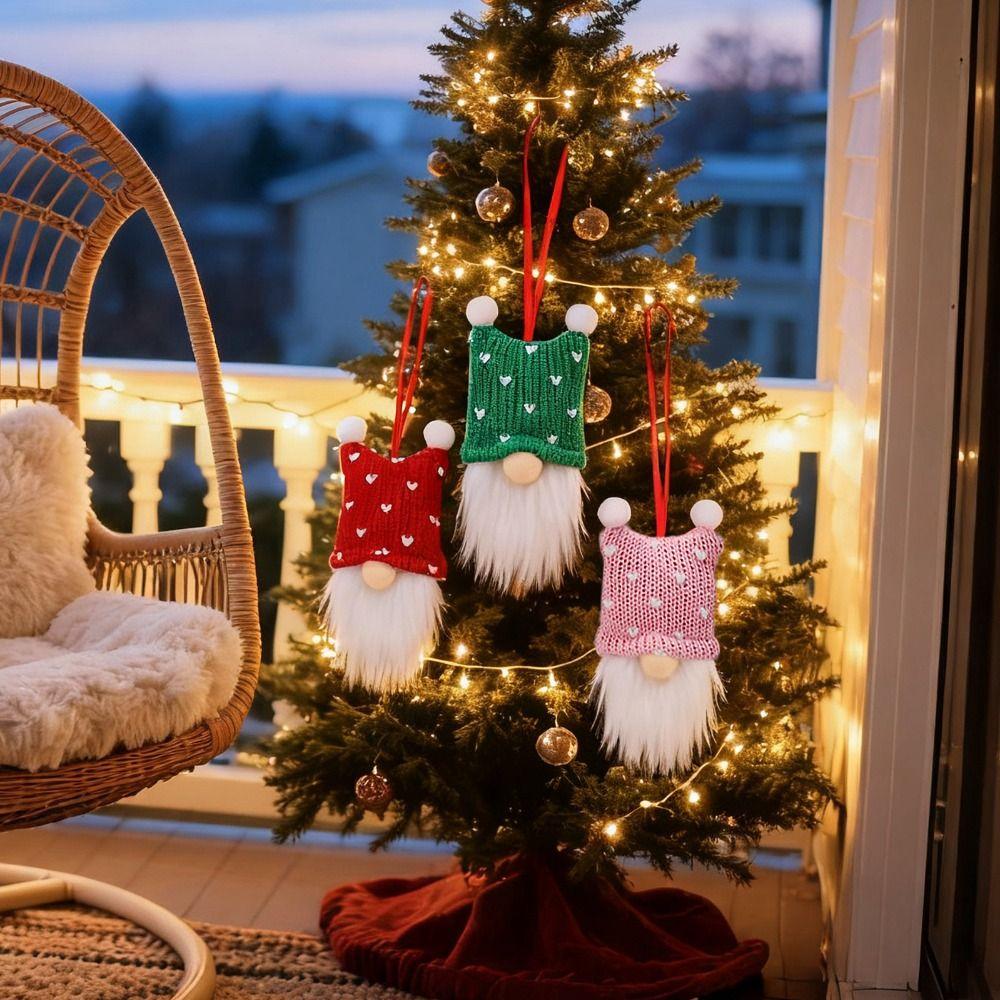 3/6Pcs Faceless Doll Hanging Christmas Tree Pendants New Year Celebration