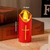 Christian Cross LED Flameless Candles Realistic Flame Fake Candle Electronic Candles  Catholic