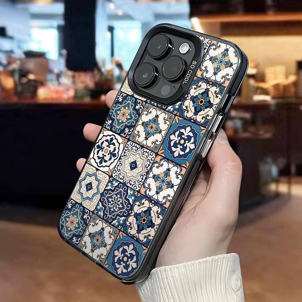 Персонализированный чехол для телефона с принтом-пэчворком, подходит для iPhone 17 16 15 14 13 12 11 Pro/Max/Plus, противоударный и защищающий от падений