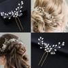 Wedding Decor Glossy Rhinestone Faux Pearl Women Hairpin Clip Hair Style Tool