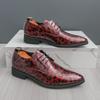 2025 Luxury Banquet Dress Shoes High-end Red Men's Glossy Business Shoes Designer Brand Men's Brogue Shoes Versatile Trendy