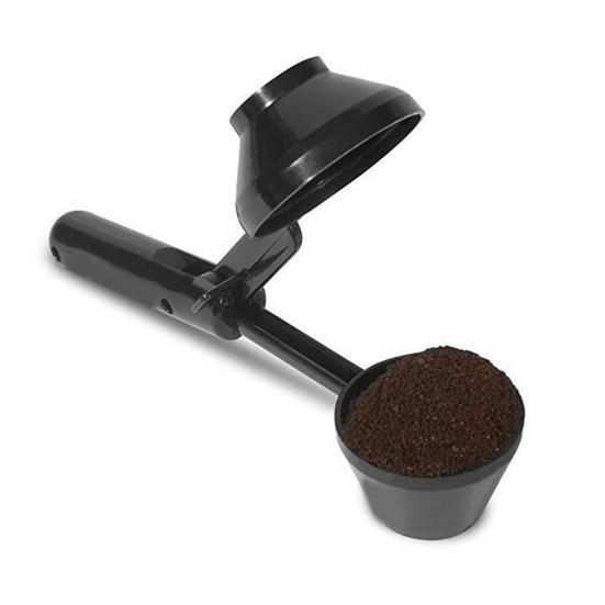 Воронка для кофе K Cup Pods Емкость 2 ст. л. Удобный выравниватель для ложки Многоразовая воронка без проливания Многоцелевая ложка для молотого кофе Протеиновый порошок Чай