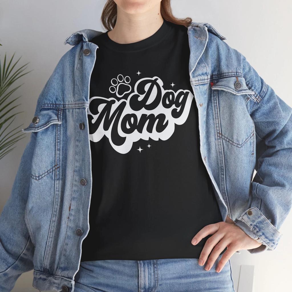 Dogs Mom T-shirt Tops Tees Unisex – Funny Puppy Lover Paw Print Graphic Tee | Dog Shirt