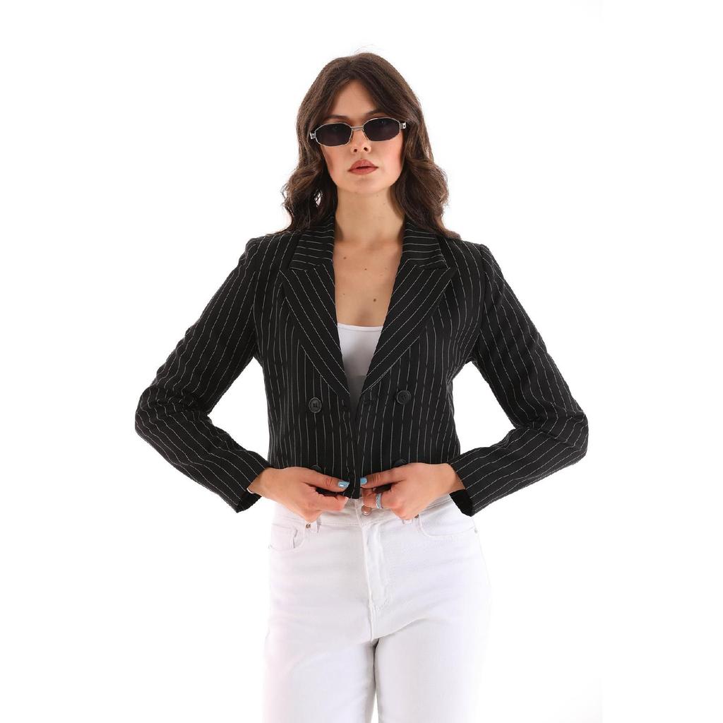 Women's Short Button-closed Blazer Jacket 245071 -
