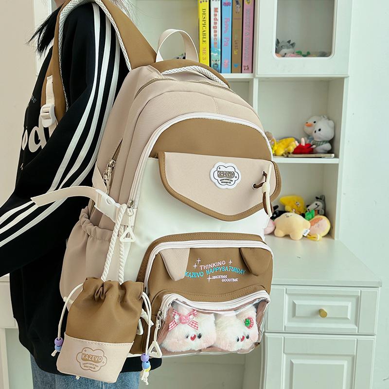 Школьная сумка для учеников младших и старших классов школьная сумка милая высокая стоимость студенческий стиль маленький свежий прозрачный сумка от боли большая вместимость контрастный цвет
