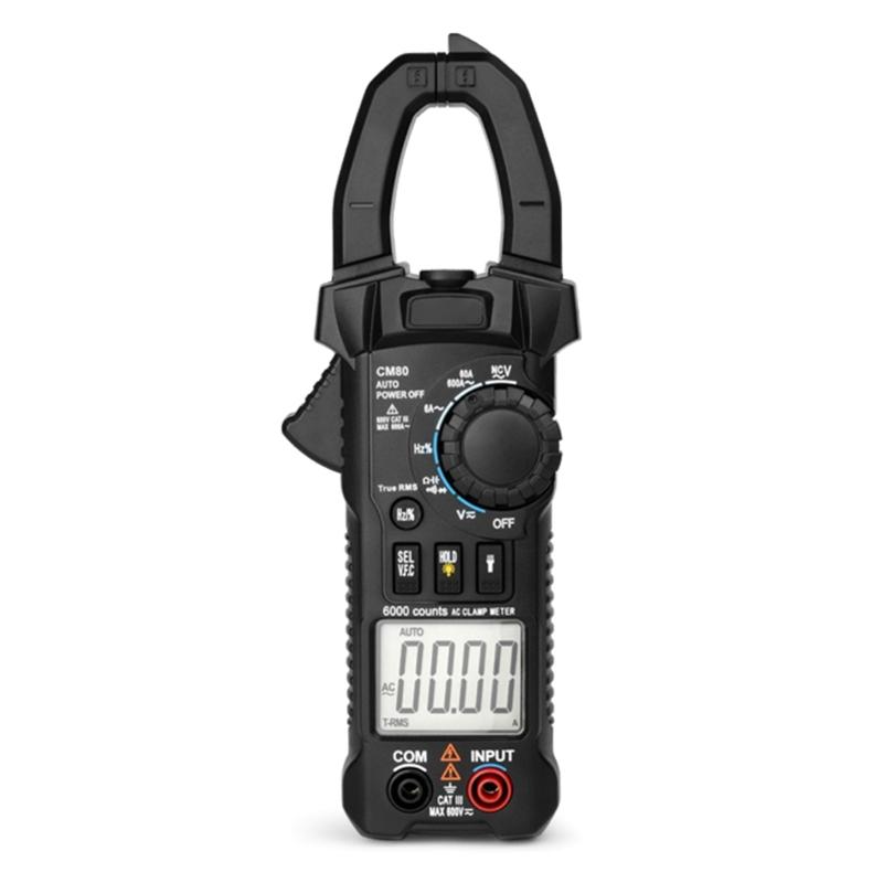 Handheld Clamp Meter T-RMS 6000 Counts Multimeter Voltage Tester Auto-ranging Measures Current Voltage Diodes Duty Cycle