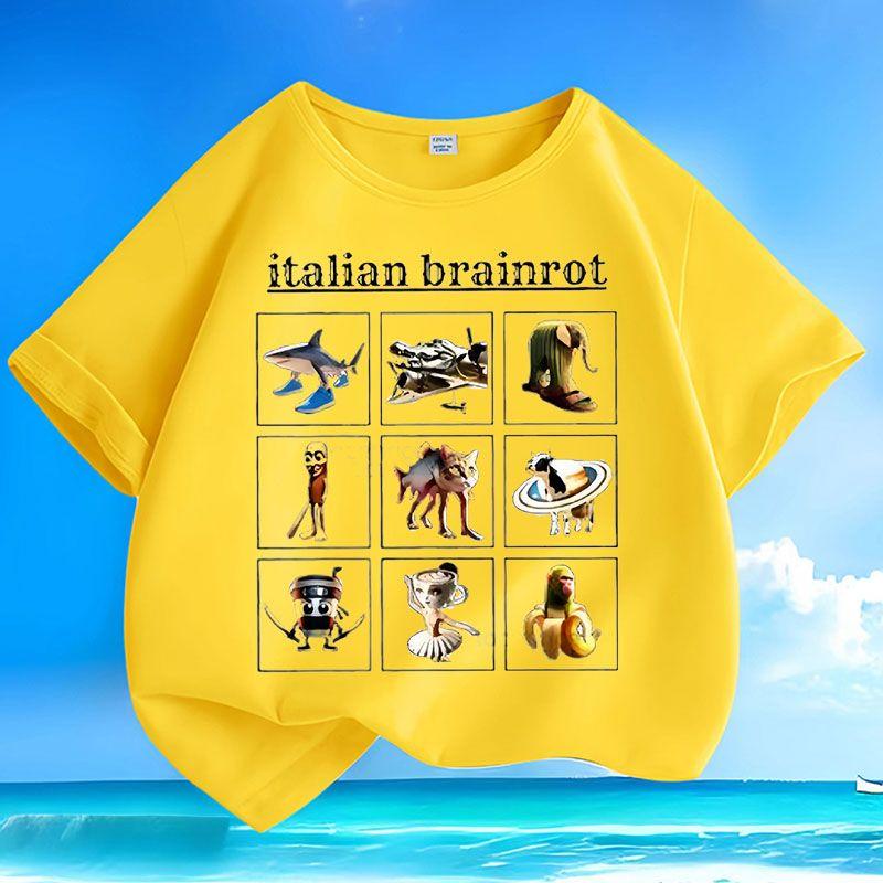 Детский повседневный тунтунгтунгсагур деревянная фигурка Шань Хай Цзин топ, летний свободный топ для мальчиков и девочек