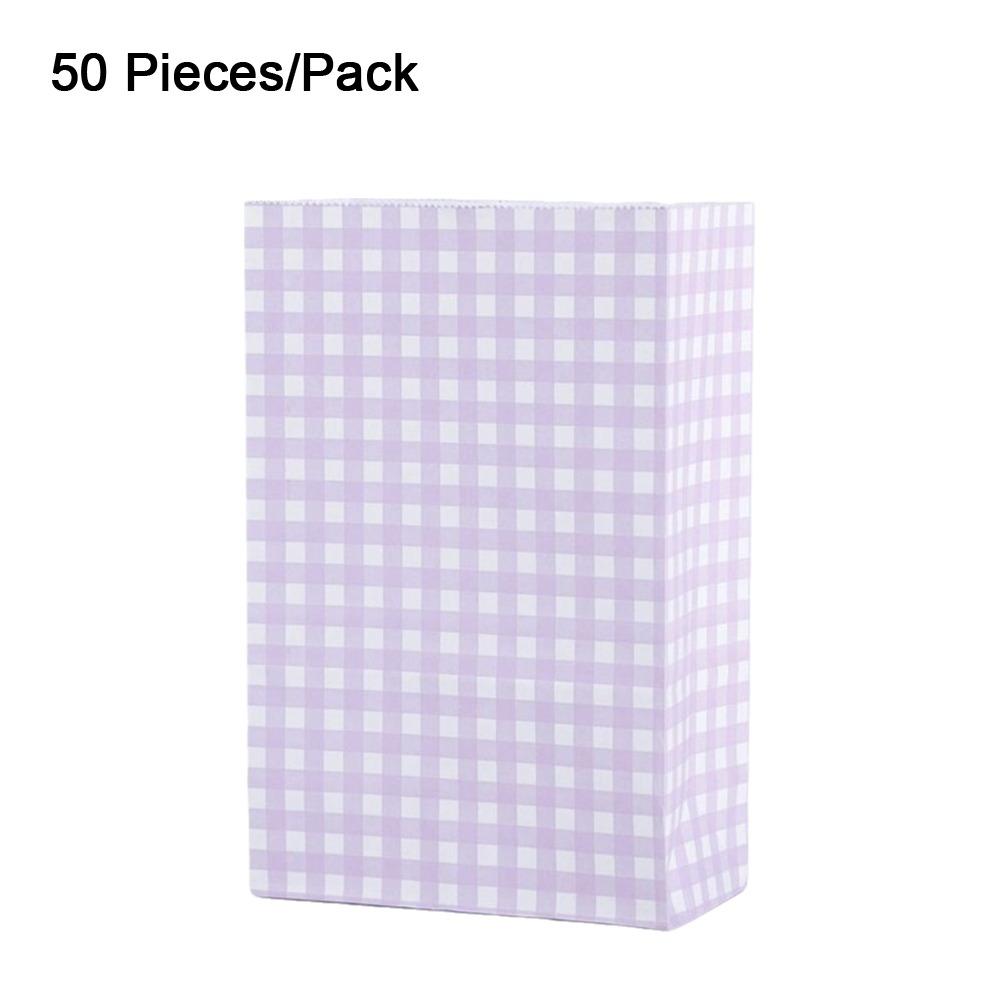 Kraft Paper Gift Packaging Bags Colorful Plaid Candy Bags Checkered Gift Bags for Christmas