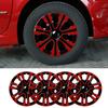 15" Car Wheel Trim Covers for Most Steel Iron Hubs, Gloss Red ABS 15 Inch Car Tuning Wheel Hubs Cap Cover 4pcs/set