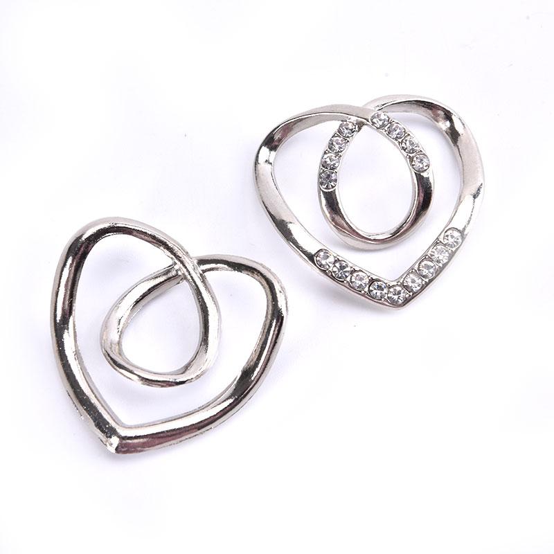 Шарф-брошь в форме сердца, шелковый шарф, пряжка, брошь, женская шаль, кольцо-зажим