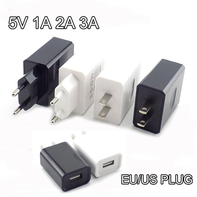 5 В 1 А 2 А 3 А USB-адаптер для путешествий, зарядное устройство для телефона, адаптер питания, настенное зарядное устройство, портативный внешний аккумулятор с вилкой ЕС/США