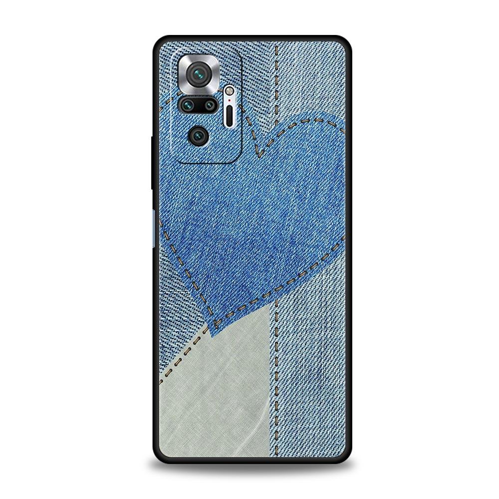 Leather Cloth Pattern Phone Case Cover for Redmi 14C 10C Note 15 14 13 12 10 11 K40 Pro Plus 5G Soft TPU Shockproof Shell Capas
