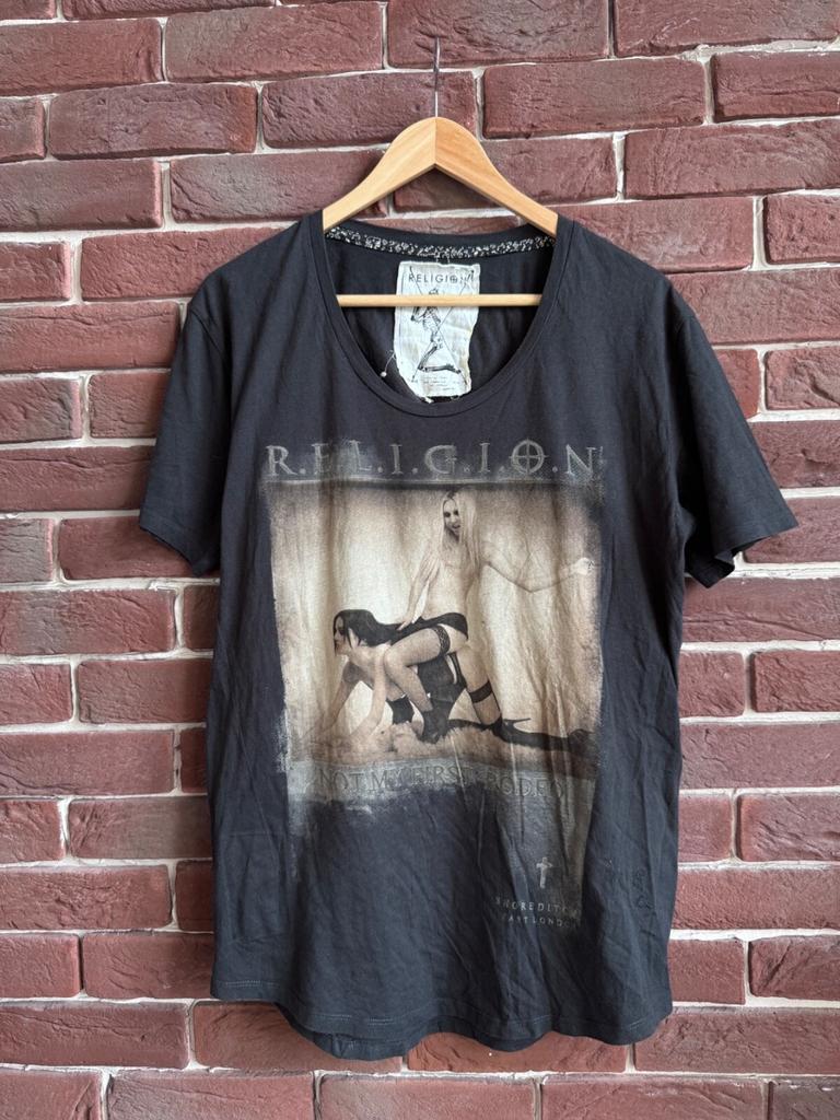 РЕДКАЯ ВИНТАЖНАЯ Футболка 00-х SEDITIONARIES Religion Girls с крестом M Унисекс