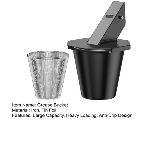 Oil Drop Barrel for Pellet Grill Large Capacity Tin Foil Bucket Leak-Proof Camping Trip Grease Trap for Outdoor Cooking And Camping