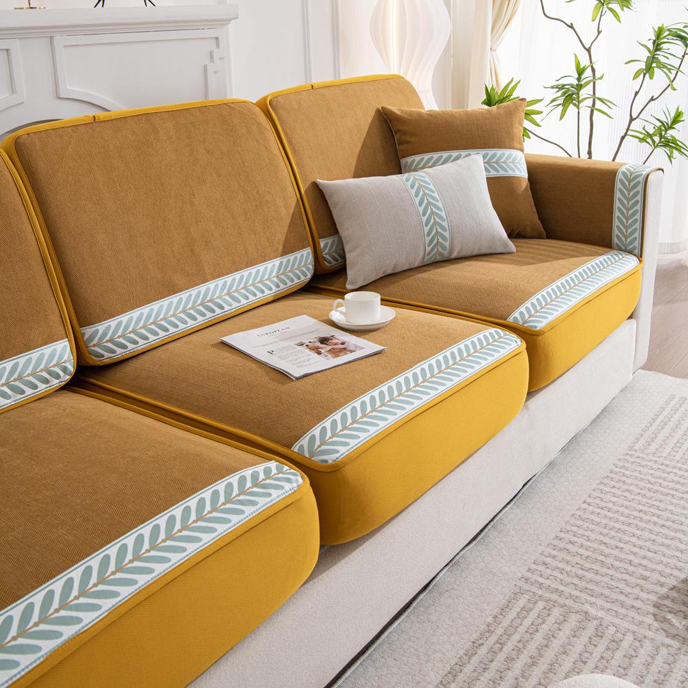 Чехол для дивана из шенилла, эластичный чехол для дивана, универсальный нескользящий чехол для спинки дивана и стула Four Seasons, подушка для полотенца