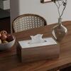 Rustic Wood Draw Paper Box Rectangle Napkin Holder Home Decor Walnut Wood Grain Tissue Box Kitchen