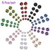 12Pair/lot White 8 Colors Men Women Stainless Steel Round Stud Earrings Simple Women Wedding Jewelry