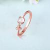 Tancise Classic 925 Sterling Silver  4*4 Pink Quartz Ring Ladies Jewelry Wedding Promise Party Gift