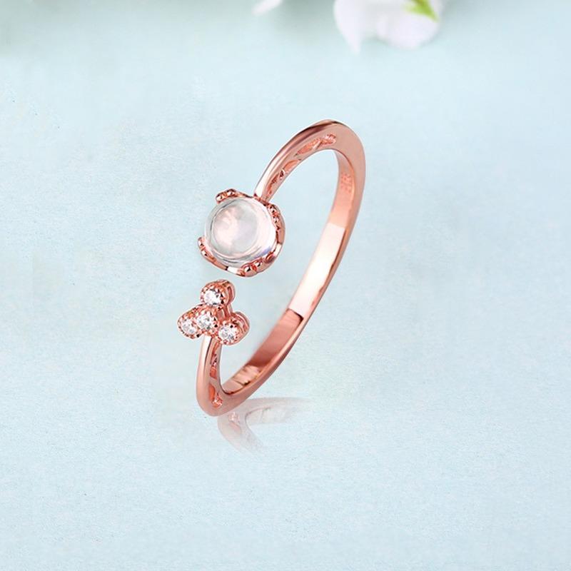 Tancise Classic 925 Sterling Silver 4*4 Pink Quartz Ring Ladies Jewelry Wedding Promise Party Gift