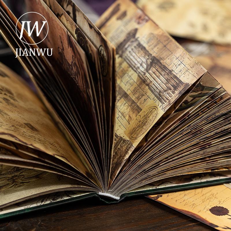 JIANWU Серия «Ода Далеким Местам» Винтажный Цветочный Бордюр Пейзажный Коллаж Материал Бумага Креативный DIY Junk Journal Канцелярские Товары