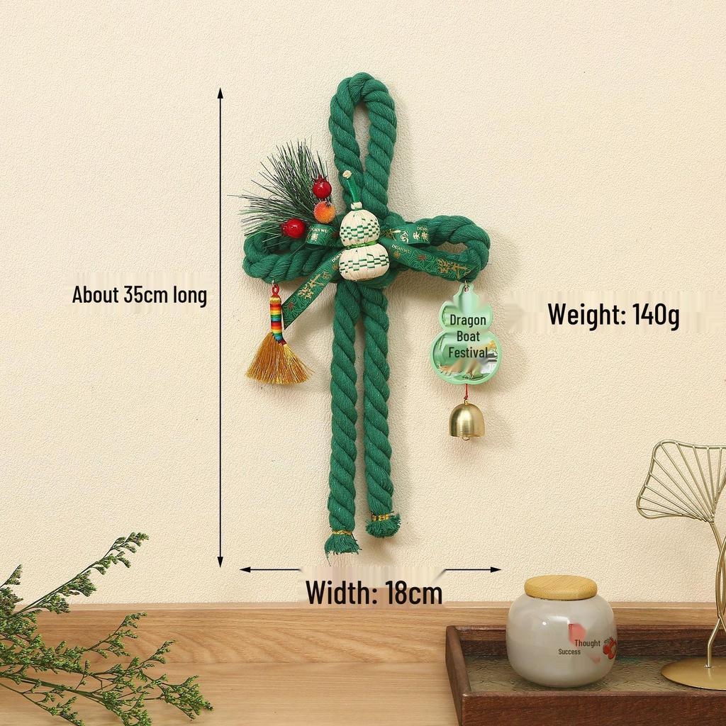 2026 Dragon Boat Festival Mugwort Fan Pendant & Indoor Sachet Bells for Door Handle and Decoration