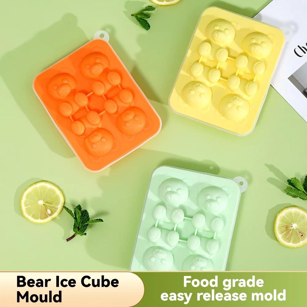 1 шт. Форма для льда в виде медведя, силиконовая форма для замороженного льда, форма для замороженного кофе, молока и чая, форма для льда