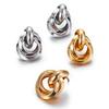 European and American New Metal Alloy Double Round Two-ring Interlocking Earrings Are In Stock.
