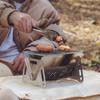 Походная дровяная печь с решеткой-гриль, портативная, складная, из нержавеющей стали, для бэкпэкинга