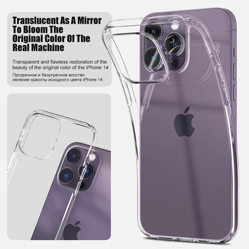 Прозрачный чехол для телефона iPhone 14 11 12 13 15 Pro Max Прозрачные силиконовые чехлы для iPhone 15 14 12 13 Mini XR X XS 8 7 Plus Чехол