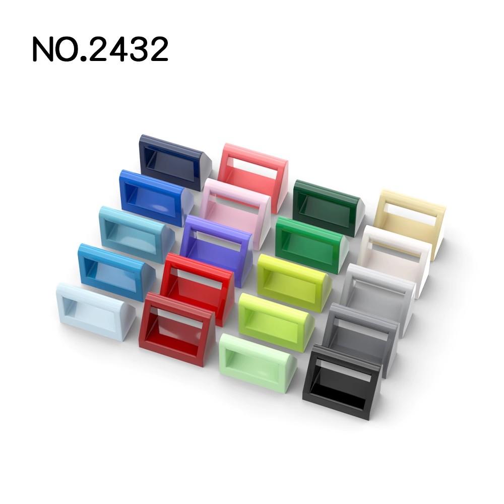 Нетоксичные 50 шт. Детали Moc 2432 Плитка Модифицированная 1x2 с Ручкой Совместимые Кирпичики DIY Головоломка Игрушка Подарок Сборка Строительные Блоки Частицы Ребенок